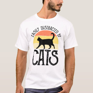 Camiseta Fácil Distração Por Gatos