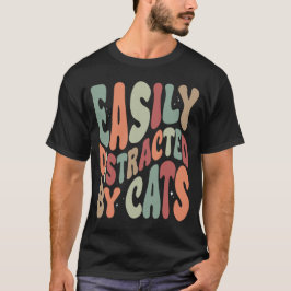 Camiseta Fácil Distração Por Gatos