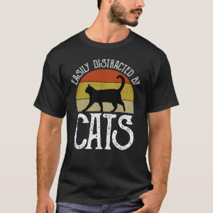 Camiseta Fácil Distração Por Gatos