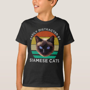 Camiseta Fácil Distração Por Gatos Siameses
