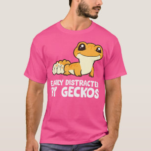 Camiseta Fácil Distração Por Geckos Funny Leopard Gecko