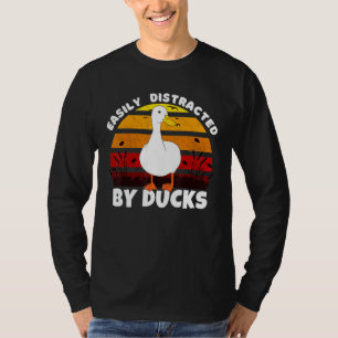 Camiseta Fácil Distração Por Patos Vintage Fazenda Engraçad