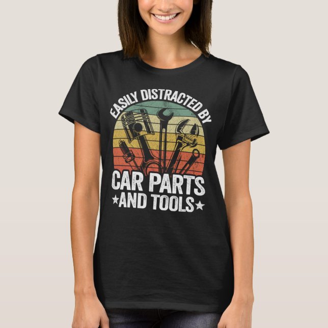 Camiseta Fácil Distração Por Peças De Carro E Fundição De C (Frente)