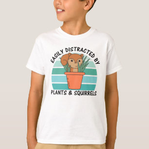 Camiseta Fácil Distração Por Plantas E Esquilos