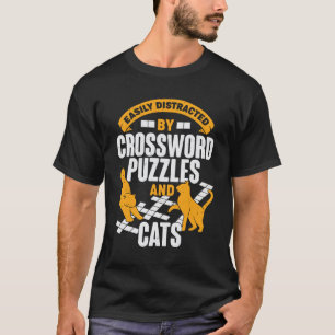 Camiseta Fácil Distração Por Quebra-cabeça E Gatos De P