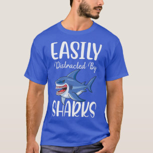 Camiseta Fácil Distração Por Tubarões Em Peixes De Tubarões