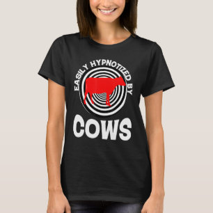 Camiseta Fácil Distração Por Vacas E Livros Que Amo Vacas