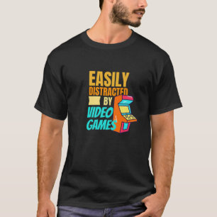 Camiseta Fácil distração por Videos games Nerd de jogos