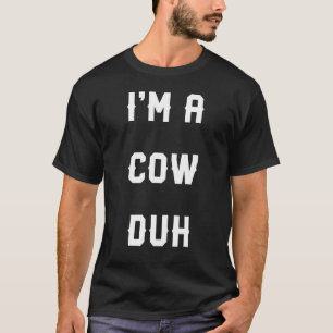 Camiseta Fácil Fantasia de Vaca de Halloween Eu Sou uma Vac