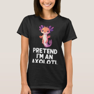 Camiseta Fácil Fingir Sou Um Traje De Axolote Halloween Eng