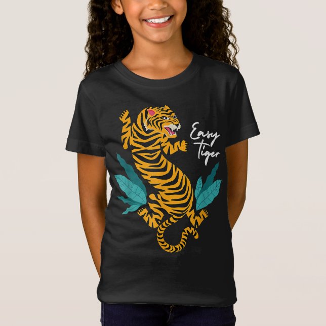 Camiseta Fácil ideia de presente de moda do tigre na moda d (Frente)