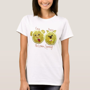 Camiseta Fácil, sem limão, cheirando limões engraçados