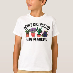 Camiseta Facilmente Distraída Por Plantas De Jardinagem