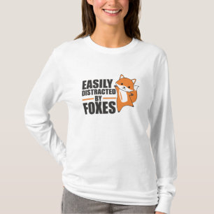 Camiseta Facilmente Distraída Por Raposas Cuja Raposa É Eng