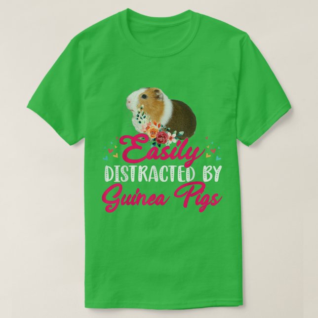 Camiseta Facilmente Distraída Por Suínos Gui Floral (Frente do Design)