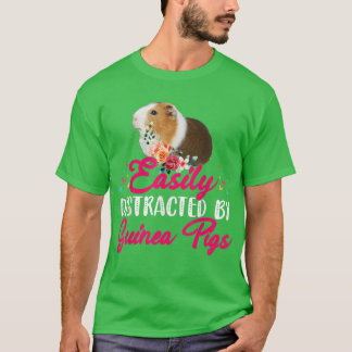 Camiseta Facilmente Distraída Por Suínos Gui Floral