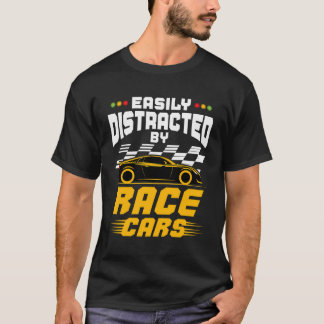 Camiseta Facilmente Distraído Pela Corrida De Carros De Cor