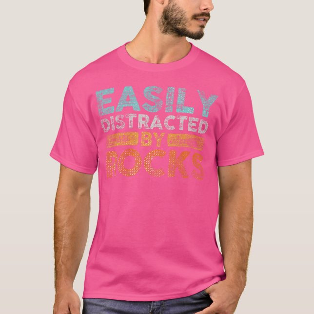 Camiseta Facilmente Distraído Pela Rocks Geology (Frente)