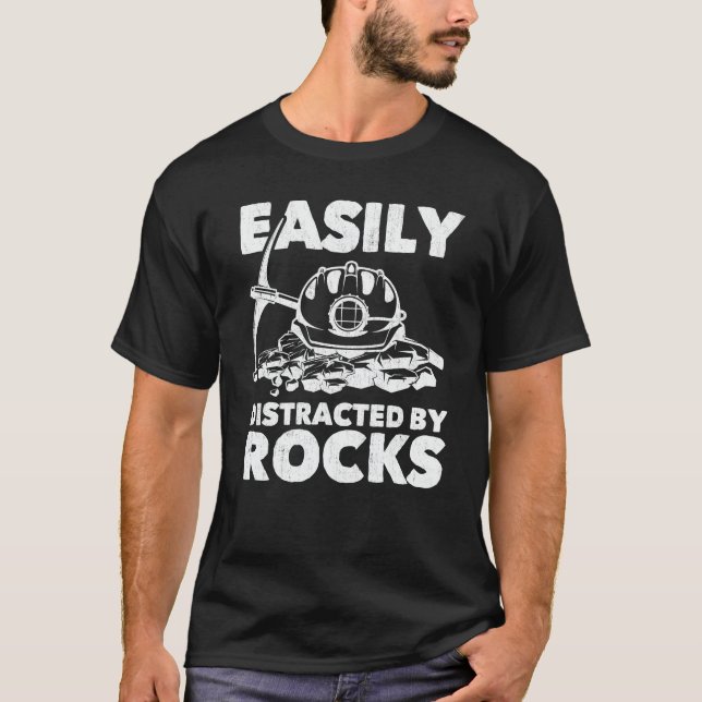 Camiseta Facilmente Distraído Pela Rocks Geology (Frente)