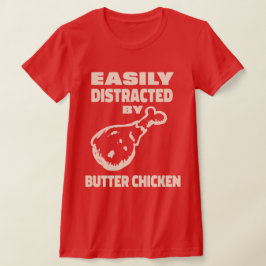Camiseta Facilmente Distraído Pelo Amante Do Curry De Frang