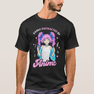 Camiseta Facilmente distraído pelo anime Aestético Manga Ka