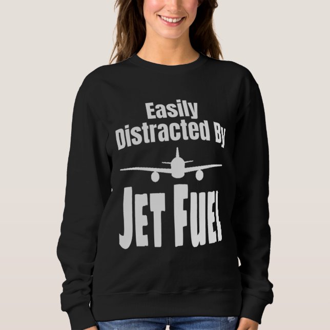 Camiseta Facilmente Distraído Pelo Combustível De Aviação P (Frente)