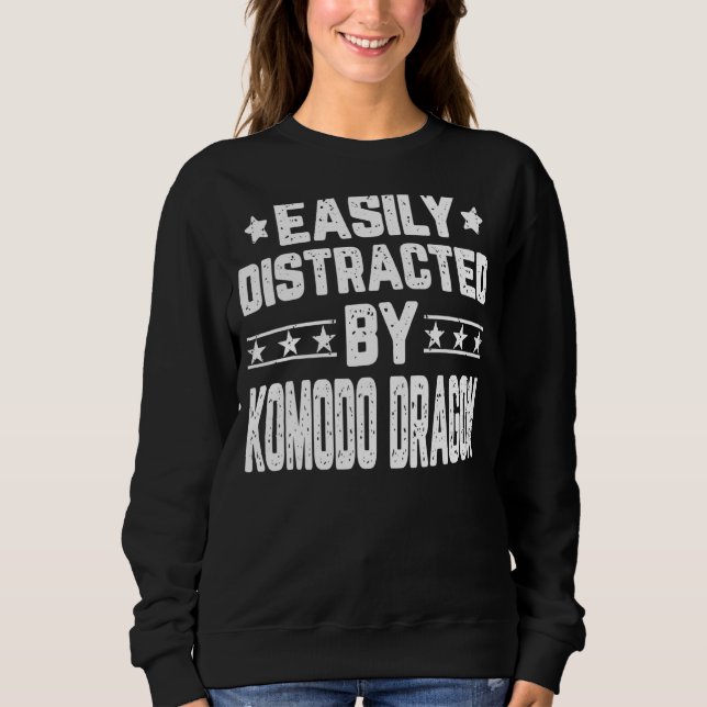 Camiseta Facilmente Distraído Pelo Dragão De Komodo   Répte (Frente)