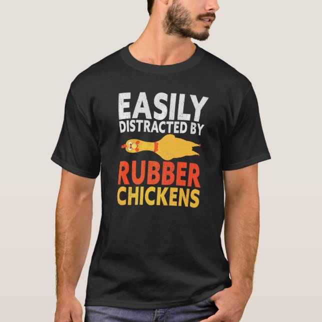 Camiseta Facilmente Distraído Pelo Grito Alto De Frango De  (Frente)