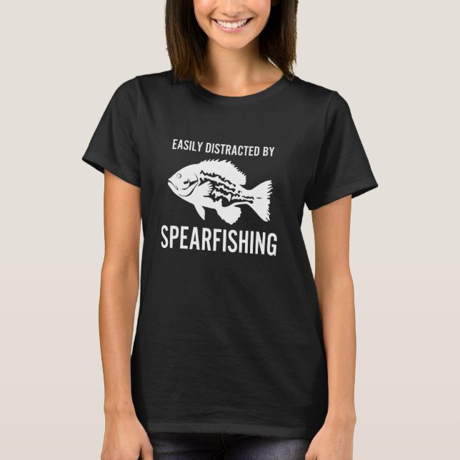 Camiseta Facilmente Distraído Pelo Grupo de Pesca com Lança (Frente)