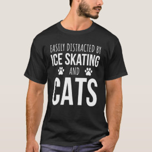 Camiseta Facilmente Distraído Pelo Patinagem No Gelo E Gato