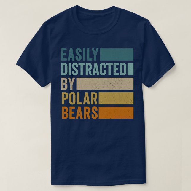 Camiseta Facilmente Distraído Pelo Prêmio Polar Bears (Frente do Design)