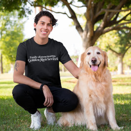 Camiseta Facilmente Distraído Por Amantes De Cães Retriever