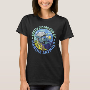 Camiseta Facilmente Distraído Por Animais Marinhos Golfinho