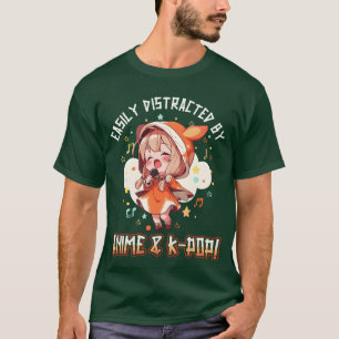 Camiseta Facilmente distraído por Anime e KPop engraçado