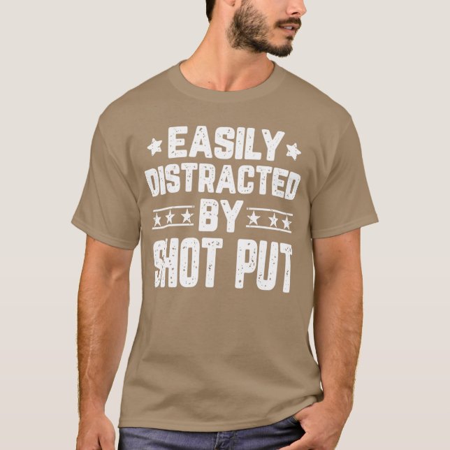 Camiseta Facilmente Distraído Por Arremesso De Peso Engraça (Frente)