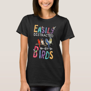 Camiseta Facilmente Distraído Por Aves Parrot Bird