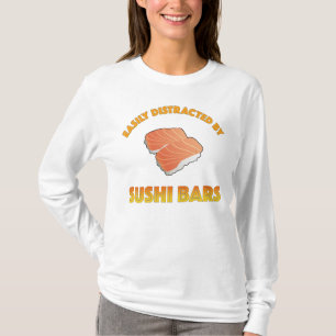Camiseta Facilmente Distraído Por Barras De Sushi