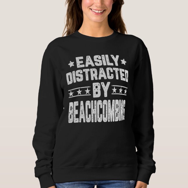Camiseta Facilmente Distraído Por Beachcombc Beachcomber (Frente)