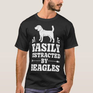 Camiseta Facilmente Distraído Por Beagles Engraçados Dons D
