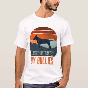 Camiseta Facilmente Distraído Por Bully Dog Caminhando
