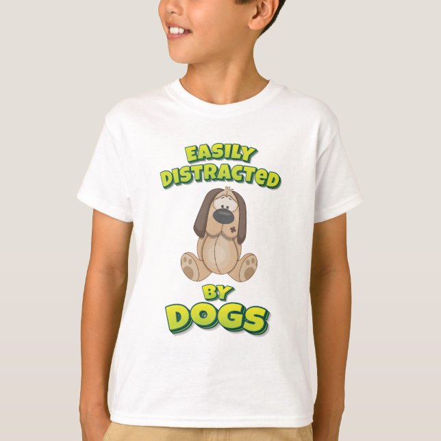 Camiseta Facilmente Distraído Por Cães (Frente)