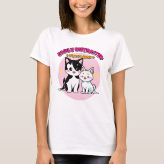 Camiseta Facilmente Distraído Por Cães De Rua Presente Para