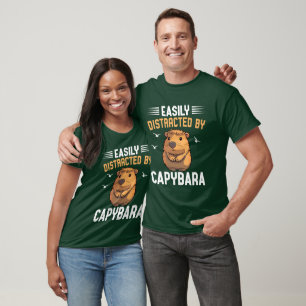 Camiseta Facilmente Distraído por Capybaras, capybara fofa