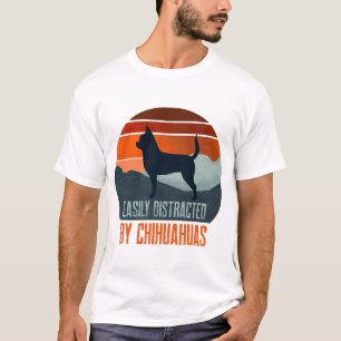 Camiseta Facilmente Distraído Por Chihuahuas Passeando Cach