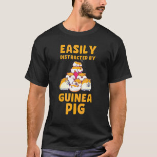 Camiseta Facilmente Distraído Por Citação De Porquinho Da Í