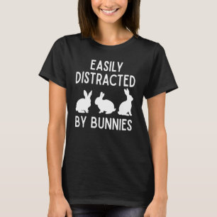 Camiseta Facilmente Distraído Por Coelhos Amante De Coelho