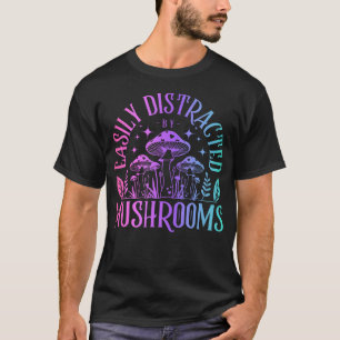 Camiseta Facilmente Distraído Por Cogumelos Divertidos Mico