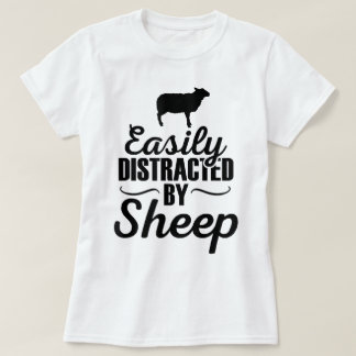 Camiseta Facilmente Distraído por Design Divertido de Ovelh
