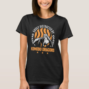 Camiseta Facilmente Distraído Por Dragões Komodo
