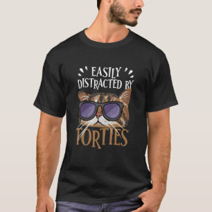 Camiseta Facilmente Distraído Por Gato Casaco de Tartaruga